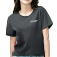 thumbnail image 3 of B91xZ Mignon Womens Tops Coupe Classique Manches Courtes Col Rond T-Shirt, Gris Foncé L, 3 of 5