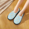 thumbnail image 5 of KLL Daisies Flowers Slippers for Women Men House Slip on Indoor Outdoor Bedroom Furry Fleece Lined Ladies Comfy Anti-Skid Rubber Hard Sole-Large, 5 of 8