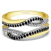 10k Solid Gold Pave Infinity Wedding Ring Guard (0.39ctw)