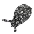 thumbnail image 2 of Unisex Kitchen Catering Chef Tie Back Hat Cap Headwrap para Restaurante, Cafetería, Bakery Cook Waiter, 11 Pattens para Elegir , Cuchillo tenedor shamjiam Casquillo del cocinero, 2 of 5