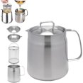 thumbnail image 1 of FYBTO Stainless Steel Oil Filter Pot, 304 Stainless Steel Large Capacity Versatile Oil Filter Vessel, Multi-Functional Oil Filter Tank, Kitchen Cooking Oil Filter with Fried Basket (1.5L)-0621, 1 of 4