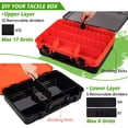 thumbnail image 2 of Prociv Large Tackle Box Double Layer Tackle Box Organizer Storage with Handle Camping Storage Containers Tool Box Red, 2 of 7