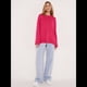 thumbnail image 5 of Suéter de Punto de Larga para Mujer, Jersey de Cuello Redondo, Suéter Informal Holgado. Rosa Roja Talla Única, 5 of 7