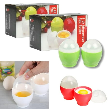 4 Pc Microwave Oven Egg Boiler Poacher Breakfast Instant Cooker Keeper (Best Way To Make Eggs In The Microwave)