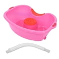 thumbnail image 4 of Lavabo de cabecera para champú, bañera de retrolavado, cuenco de lavado con tubo de drenaje de 60cm con cojín para la cabeza para salón de casa para Rosa claro, 4 of 8