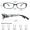 thumbnail image 2 of KOOSUFA Womens Floral Color Reading Glasses 1.50 Quality Rectangle Readers Eyeglasses Eyewear Black, 2 of 7