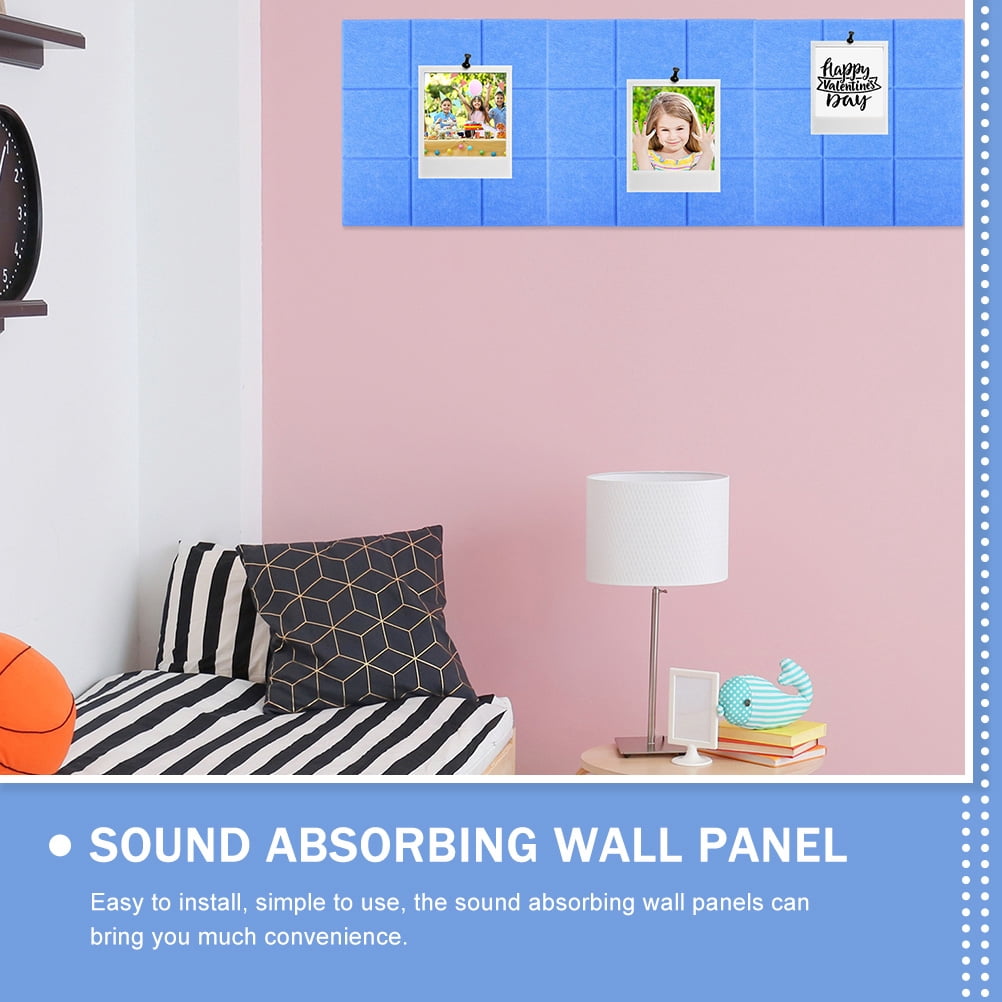 Soimiss Sound Insulation Wall Panels 6 Pcs Polyester Sky-Blue for Office Use