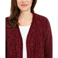 thumbnail image 3 of Karen Scott Women's Open Front Chenille Cardigan Red Size Petite Medium, 3 of 3