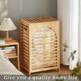 thumbnail image 2 of Laundry Hamper with Lid,Bamboo Large Waterproof Clothes Laundry Basket,Removable Washing Bags with Handles,clothes basket (Natural), 2 of 14