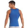 thumbnail image 3 of Hansber Adult Man Sleeveless Swim Tank Top Quick Dry Sports Rash Guard Tee Shirt Fitness Vest Blue 3XL, 3 of 7
