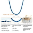 thumbnail image 5 of 555Jewelry Thin 2.5mm Lightweight Stainless Steel Box Chain Necklace for Men & Women, Blue, 26 Inch, 5 of 8