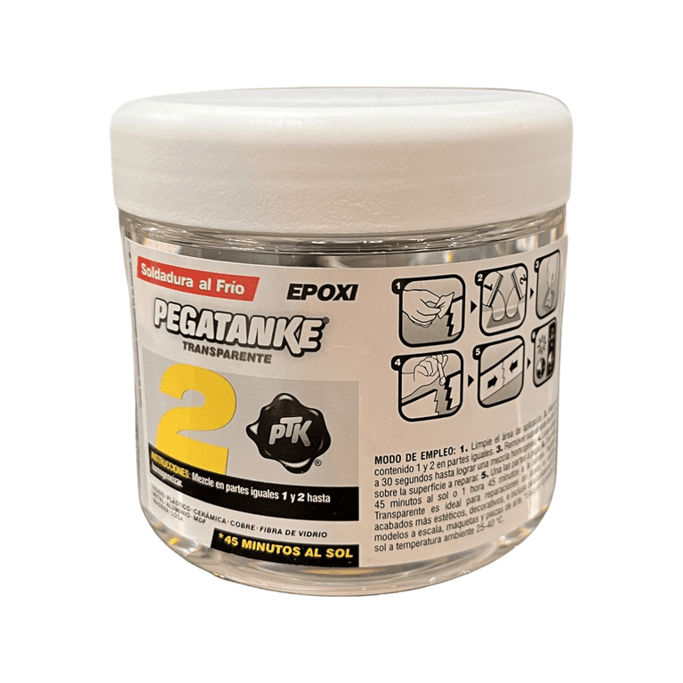 Pegatanke Epoxy Super Glue Transparent Kit - Cold Welding Pega Tanke Glue  Epoxy -Applicable on any Surface and Under Water - Repairs and Works on  Metal, Wood, Plastic, and more Net WT.