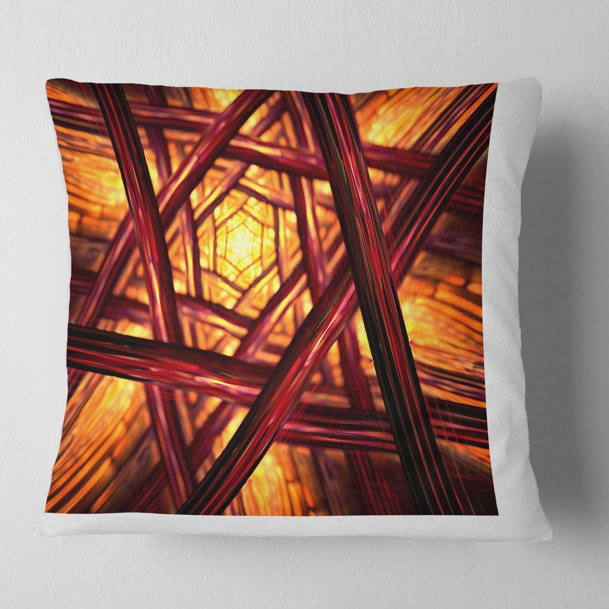 Designart Fractal Mandala Design - Abstract Throw Pillow - 18x18
