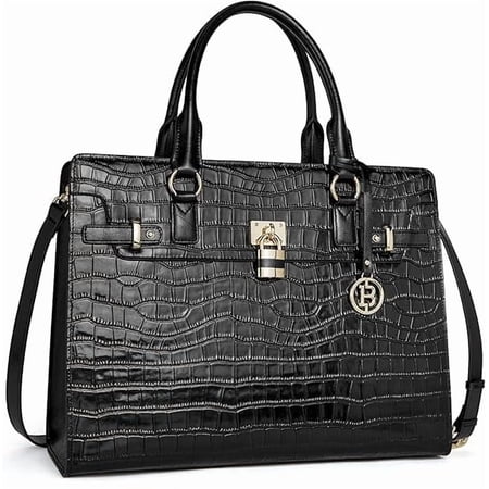 RKXQT Briefcase for Women 15.6 inch Leather Laptop Bag Vintage Slim Lawyer Business Bag Stylish Work Purse
