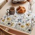 thumbnail image 3 of Watercolor Botanical Floral Placemats Set of 8 Farmhouse Garden Place Mats Indoor Wipeable Table Mats Washable Cloth Dining Table Placemats for Kitchen Holiday Party Home Decor 13x19 Inch, 3 of 9