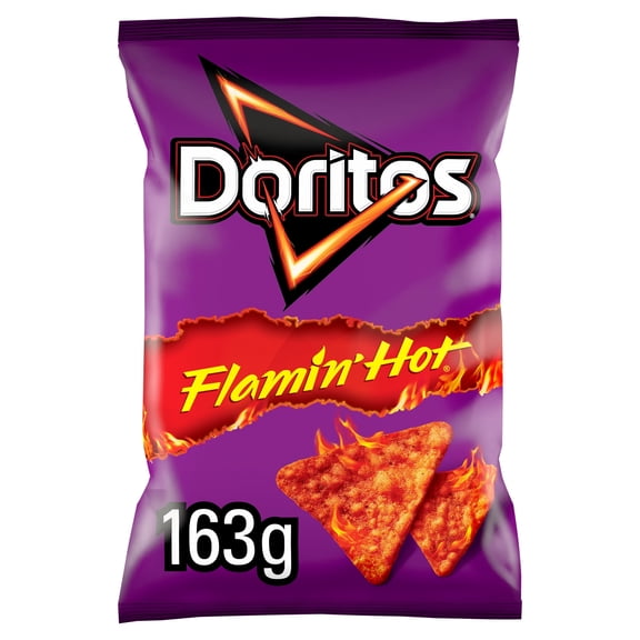 Doritos Extra Flamin' Hot Tortilla Chips 163g, Imported from Britain