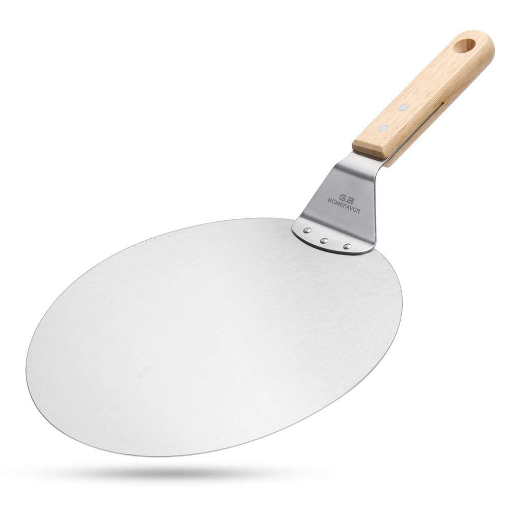 GA Homefavor 10 Inch Stainless Steel Pizza Peel Metal Round Pizza