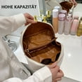 thumbnail image 2 of Bolsa de cosméticos de viaje, bolsa de maquillaje portátil, bolsa de cosméticos de cuero PU para mujer, pequeña bolsa de cosméticos de viaje multifuncional, bolsa de maquillaje para mujer, 2 of 6