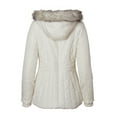thumbnail image 2 of Womens Winter Coat Faux Fur Trim Hooded Down Alternative Puffer Jacket - Cream (Large), 2 of 4