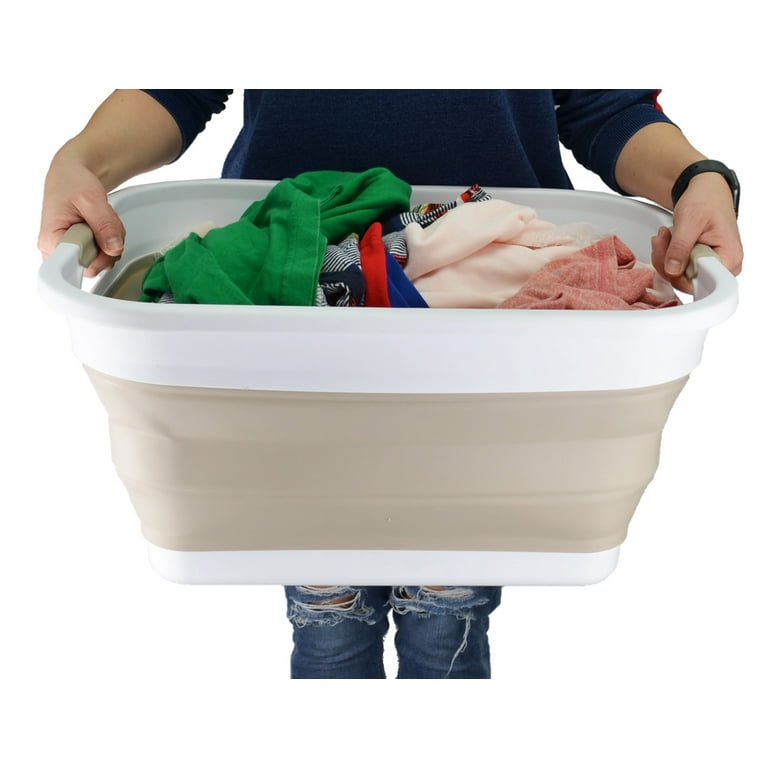 Homeika 42L (11 Gallon) Collapsible Plastic Laundry Basket - Foldable Pop Up Storage Container/Organizer - Portable Washing Tub - Space Saving Hamper/