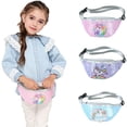 thumbnail image 5 of Riñonera con lentejuelas, riñonera para niños con purpurina, bolsa de pecho con dibujos animados, bolsillo de viaje al aire libre, 5 of 5