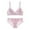 Pink, variant on KIHOUT Womens Bras Women Lace Splicing Velvet Strapless Hollow Out Thin Underwear with Suit