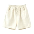 thumbnail image 4 of Inglocry Men's Corduroy Shorts Casual Elastic Waist Drawstring Summer Beach Vacation Shorts with Pockets 2026 Beige XL, 4 of 4