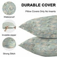 thumbnail image 5 of Outdoor Waterproof Throw Pillow Covers Set of 2 Blue Camellia Floral Pillowcases Square Outdoor Pillows Cushion Case 16x16 Inch Leaves Branch Retro Flowers Patio Pillows for Couch Sofa Bed, 5 of 9
