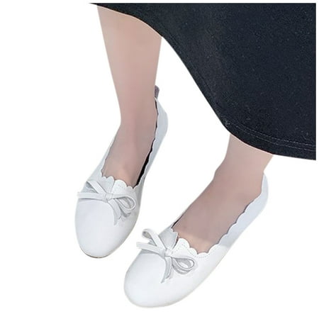 

Bxzhiri Ladies Summer Loafers Breathable Nurse Shoes Bow Flats Casual Shoes