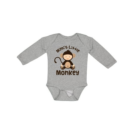 

Inktastic Mimi Little Monkey Grandchild Gift Baby Boy or Baby Girl Long Sleeve Bodysuit