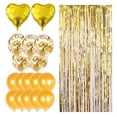 thumbnail image 4 of Juego de decoración de globos de confeti Yuyangstore Cortina de oropel de aluminio 19 piezas dorado, 4 of 8