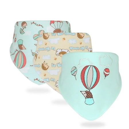 3PCS/LOT Baby Bibs Triangle Cotton Bibs Cartoon Print Saliva Towel Baby Boys Girls Feeding Apron Cotton Bandana Bibs Baby Stuff 1006 Hedgehog