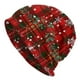 thumbnail image 2 of Gorro de tartán con copo de nieve para hombre y mujer, gorro de punto a cuadros Unisex, regalo de Navidad para niños y adultos, gorro cálido de invierno, 2 of 4