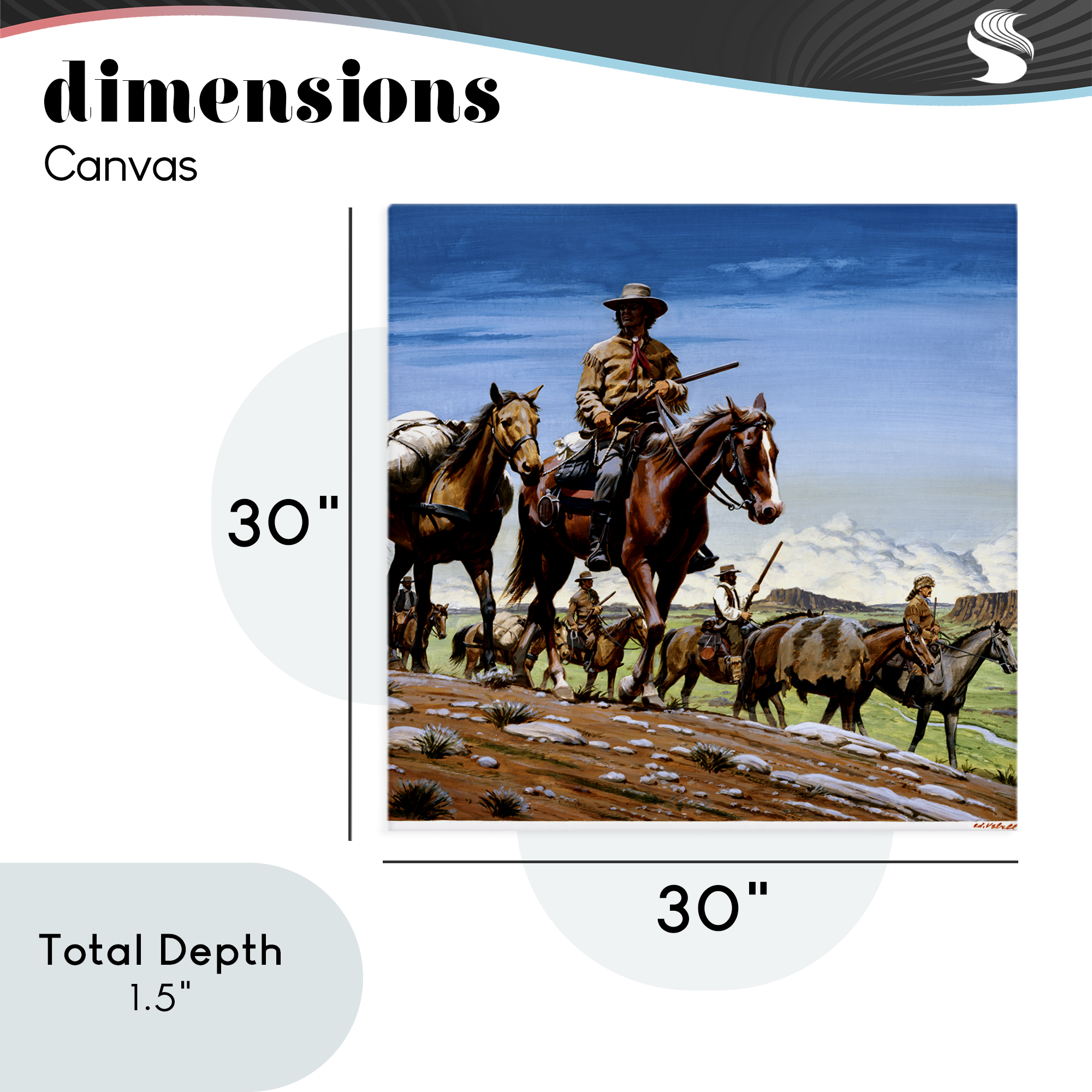 Santa Fe Trail Cowboys Canvas Wall Art, design by Wind River Studios