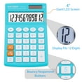 thumbnail image 6 of CATIGA CD-2775 Handheld Calculator Clear 12 Digit LCD Display Screen School Office (Light Blue), 6 of 6