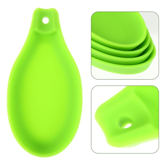 STRANDCHIC 4-Piece Silicone Kitchen Utensil Rest Set with Wall Mountable Spoon Holder for Cooking and Kitchen Organization