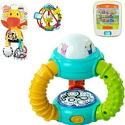 Bright Starts 0-12 Months Toy Value Set, includes Funpad Toy, Sensory Giraffe, Barbell, Remote Toy, Music Player, Music Toy, and Activity Ball