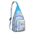thumbnail image 1 of Stellar Navigation Sling Backpack - Star Map & Compass Print (Durable), 1 of 4
