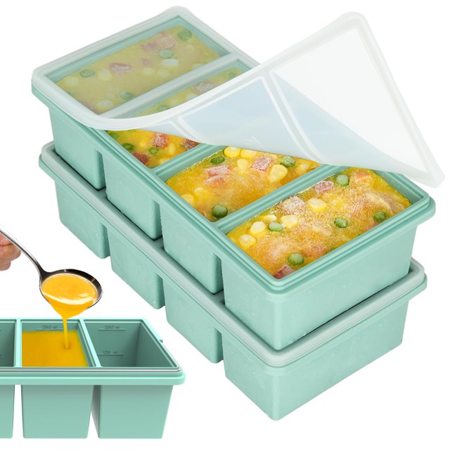 Bandejas de congelador CyHave de silicona de 250 ml con tapas, 2 unidades, sin BPA