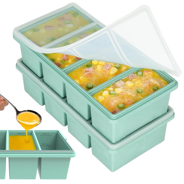 Bandejas de congelador CyHave de silicona de 250 ml con tapas, 2 unidades, sin BPA