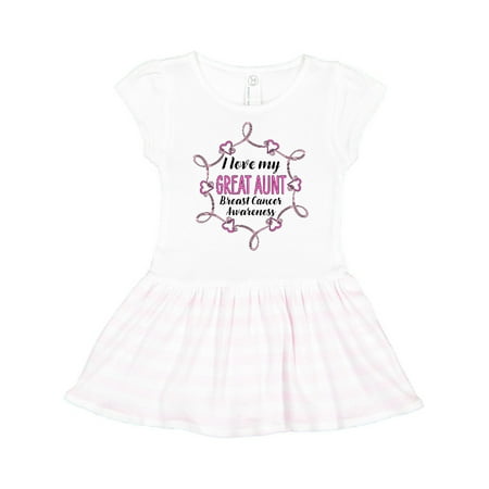 

Inktastic I Love My Great Aunt- Breast Cancer Awareness Gift Toddler Girl Dress