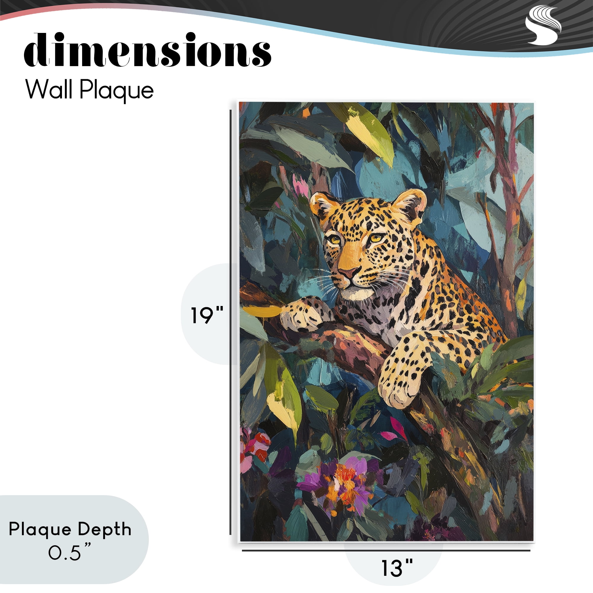 Stupell Industries One The Wild Side Leopard Wall Plaque Art, design by Petal Prints Design