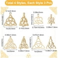 thumbnail image 3 of 12Pcs 4 Style Celtic Knot Charms Stainless Steel Chinese Pagan Heart Round with Trinity Knot Hollow Pendant Charms for DIY Necklace Bracelet Jewellery Making, 3 of 5