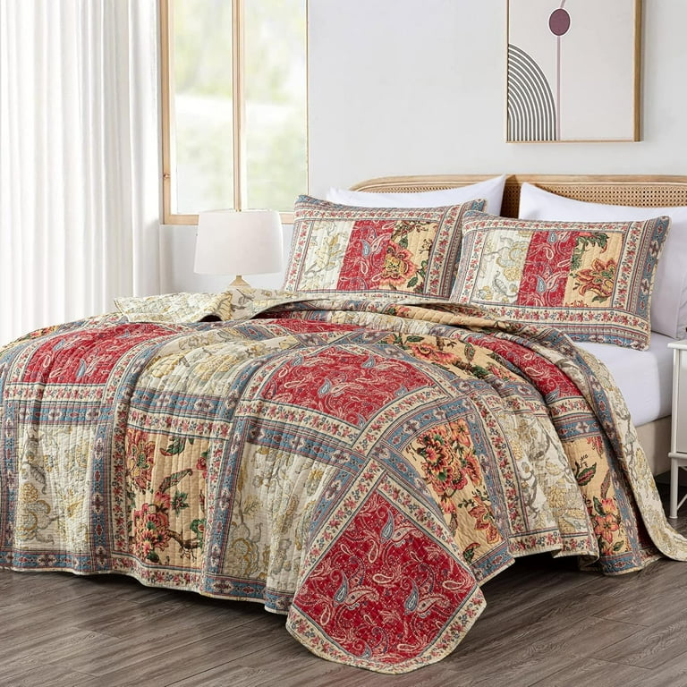 Chezmoi Collection Bonnie - Set copripiumino in 100% cotone, 3 pezzi