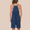 thumbnail image 6 of biudgviw Jumpsuits for Women Scoop Neck Sleevelsess Camisole Shorts Rompers Drawstring Waist Front Pocket Wide Leg Overalls Summer, 6 of 6