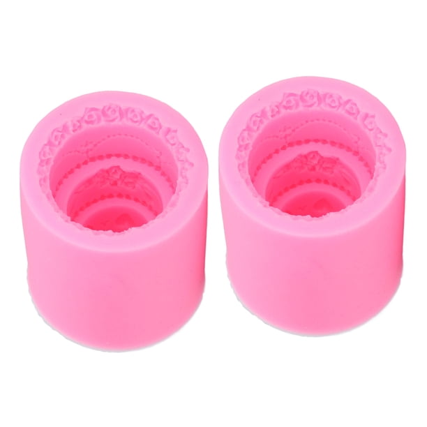 Moldes para fondant, 2 moldes para fondant, molde para pastel rosa, moldes para velas, alta capacidad Jadeshay A