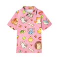 thumbnail image 4 of Domzest Kids Polo Shirt Girls Short Sleeve Animal Print Casual Top Back To School Clothes Children Summer T-Shirt Toddler Graphic Tee Youth Fashion Blouse Pink 9-10 Years, 4 of 5