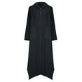 thumbnail image 4 of MIUOWANP Long Sleeve Dress for Women Plus Size Womens Spring And Summer V-Neck Solid Cotton And Linen Casual Pocket Long Sleeved Dress On Sale,Size XXXXL Black, 4 of 6