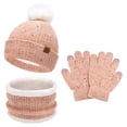 thumbnail image 1 of FZ FANTASTIC ZONE Toddler Kids Winter Hats Touchscreen Gloves Scarfs Set Pompom Beanie Caps Neck Warmer with Fleece for 5-8 Years Old Baby Girls Boys Gifts, Gloves, Red, 1 of 5
