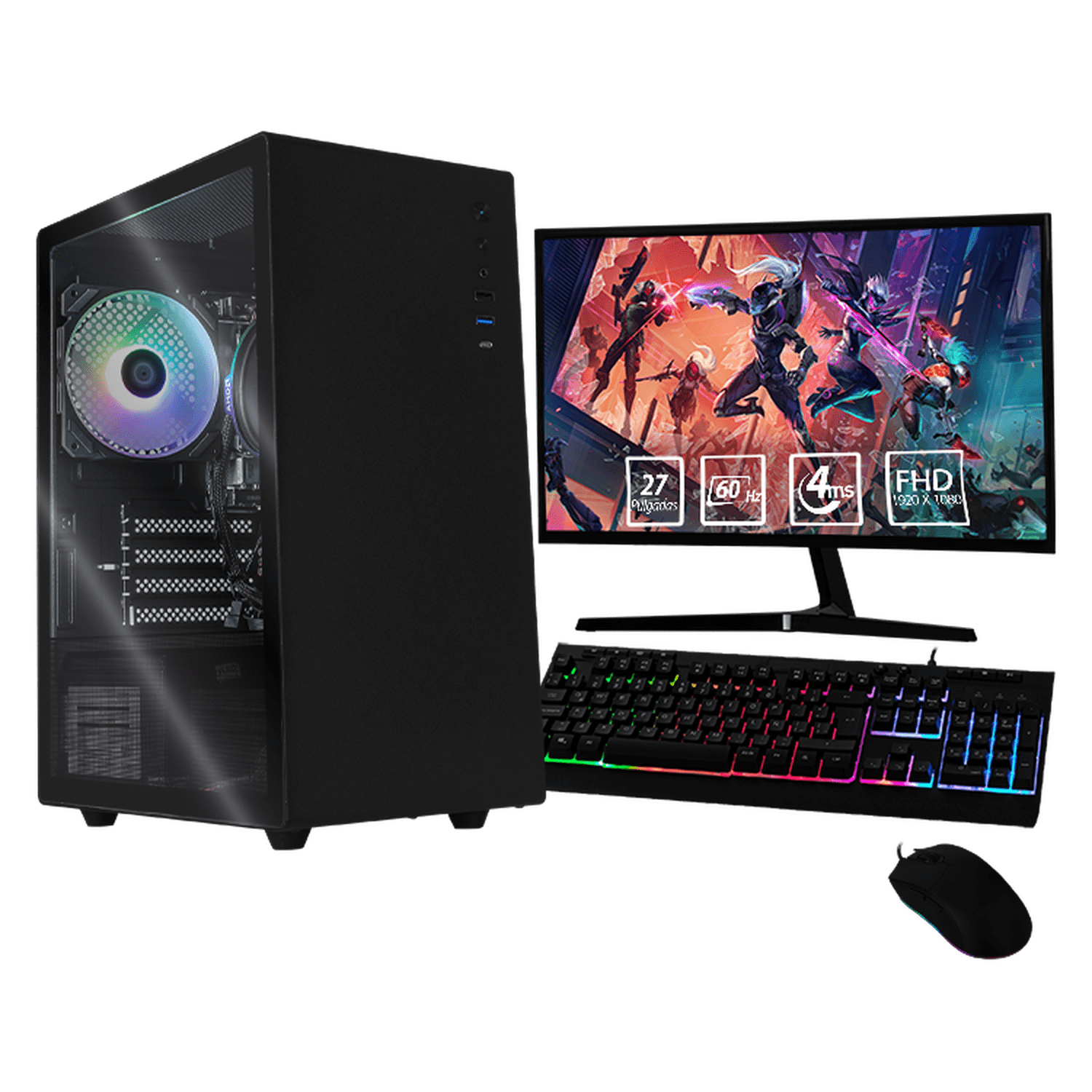 Xtreme PC Gaming AMD Radeon Vega 7 Ryzen 7 5700G 16GB SSD 500GB Monitor ...